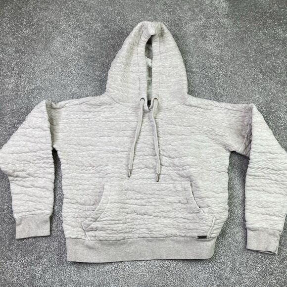 prAna Women’s Hoodie Small Gray Textured Knit Organic Cotton W23202220 Pullover - Picture 2 of 15